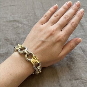 Folli Follie Sterling Silver and Gold bracelet with Greek Ionic column motifs